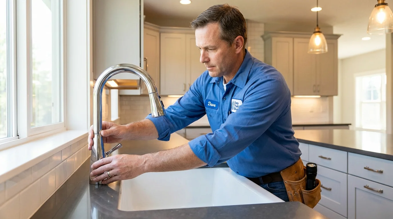 Kitchen faucet installation by Johns Plumbing LLC in Huntington Station