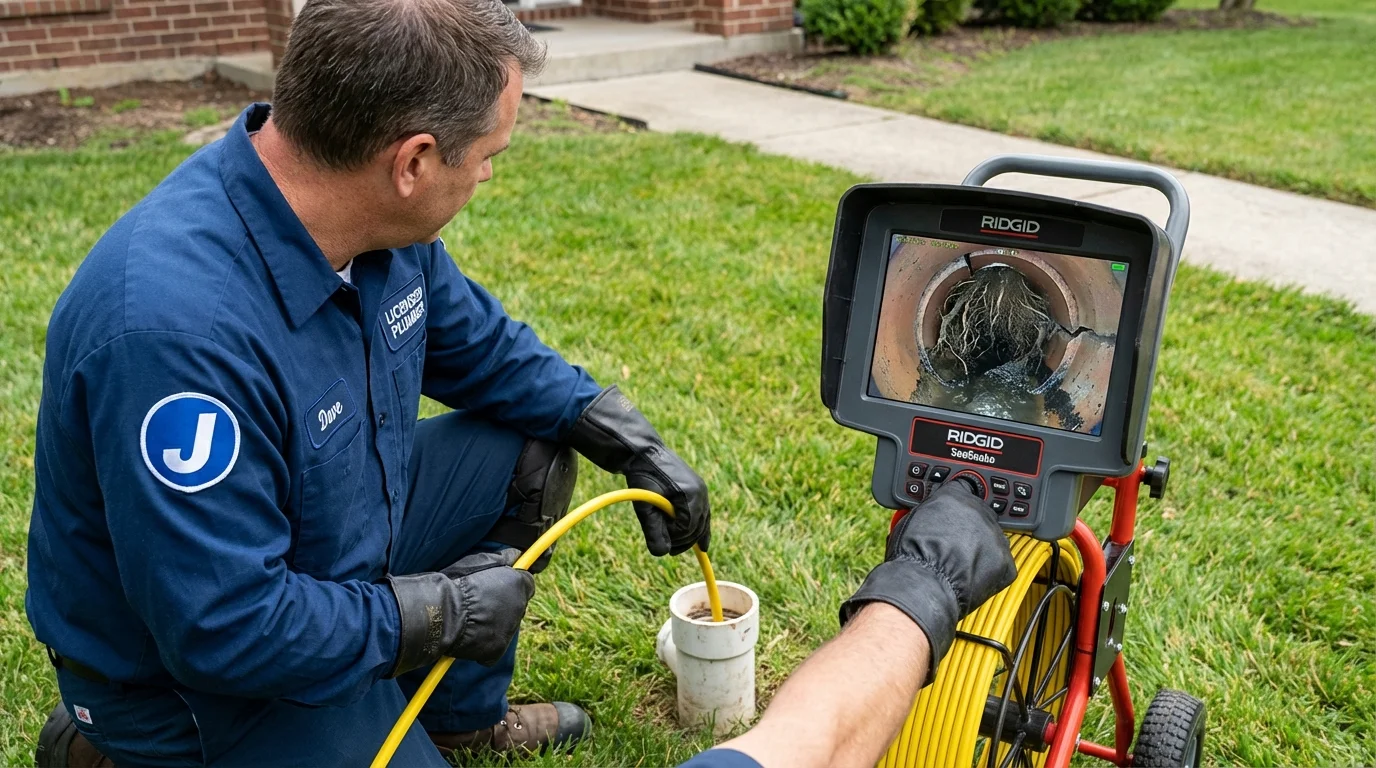 Sewer camera inspection being performed by Johns Plumbing LLC in Huntington Station